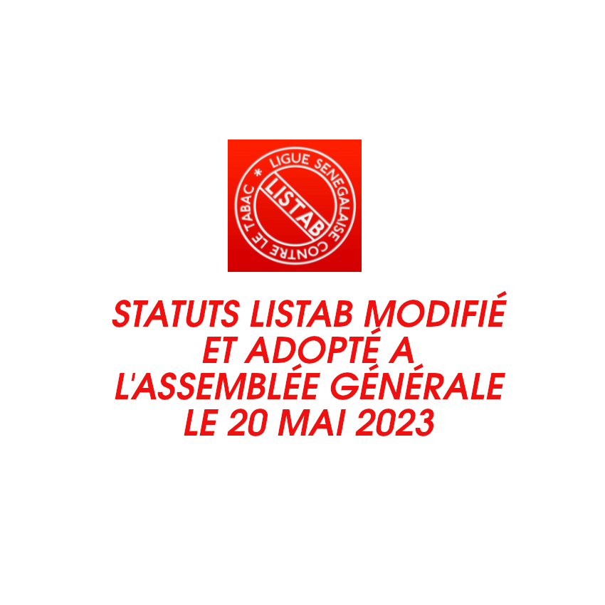 LE STATUTS DE LA LISTAB MODIFIÉ ET ADOPTÉ A L’ASSEMBLÉE GÉNÉRALE LE 20 MAI 2023